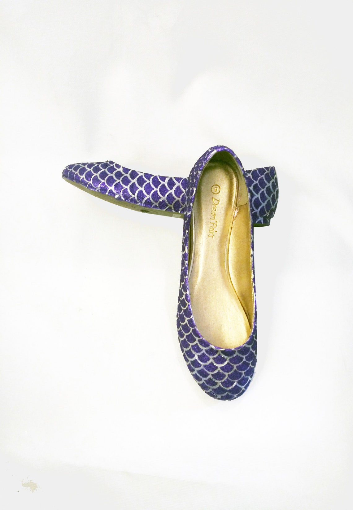 purple sparkly flats