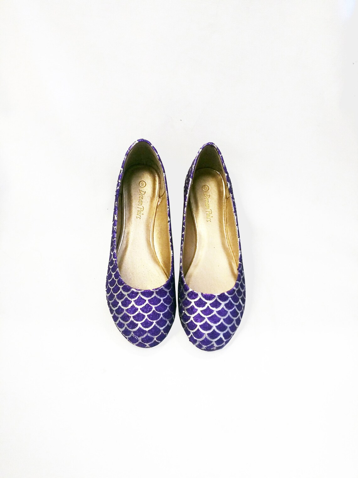 purple sparkly flats