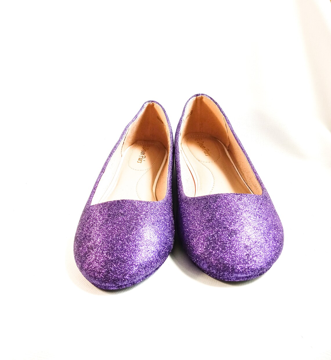 purple sparkly flats