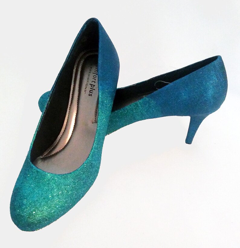 turquoise sparkly heels