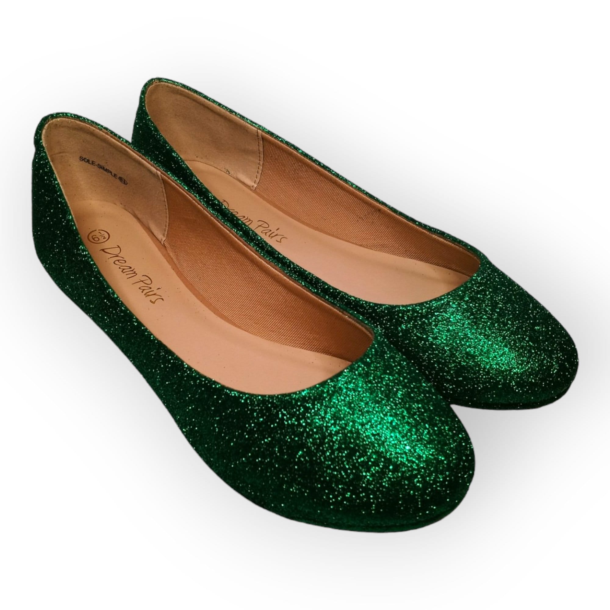 Glitter Flats Green Glitter Flats Wedding Shoes Sparkle