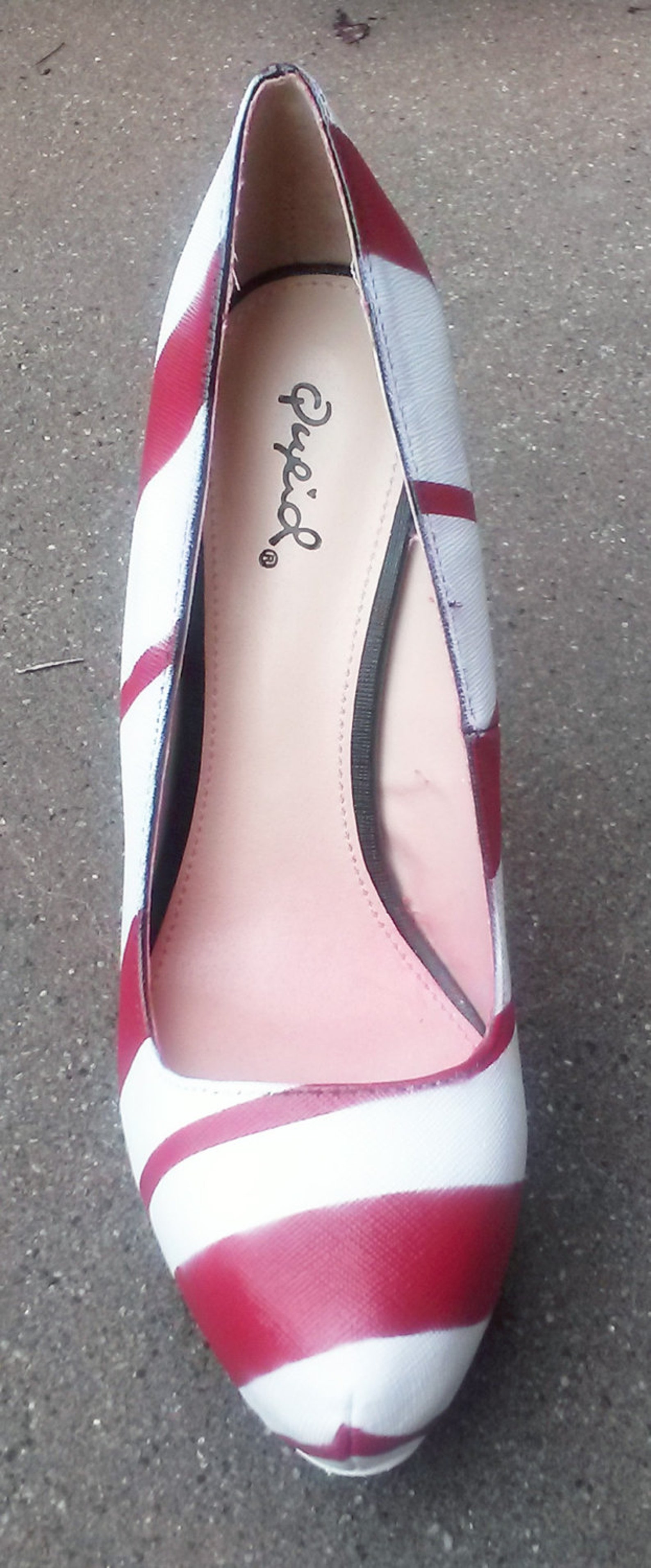 Candy Cane Heels / Christmas Shoes / Red & White Heels / Etsy