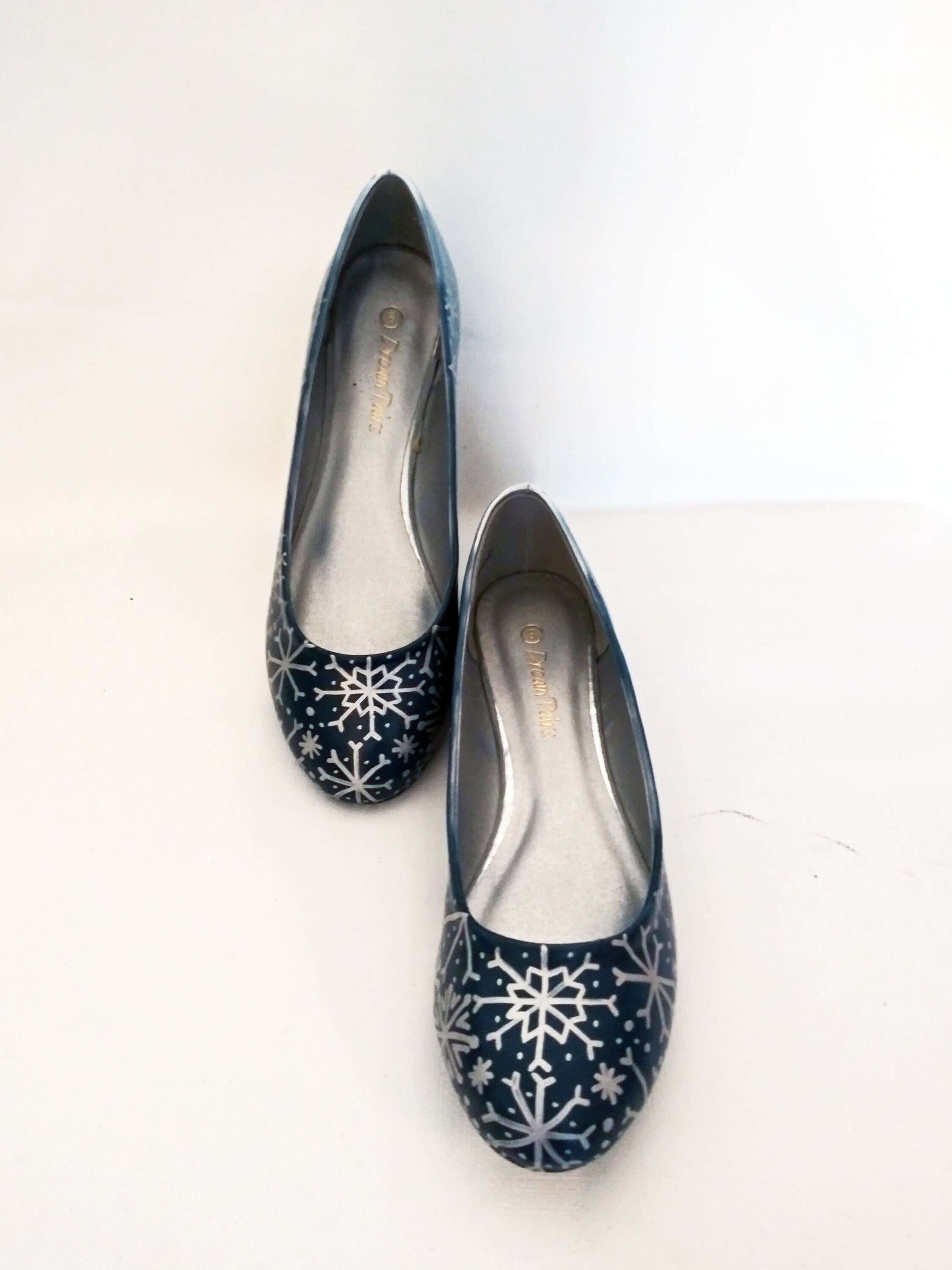 Custom Snowflake Flats / Airbrushed Snowflake Flats / Faded Etsy Ireland