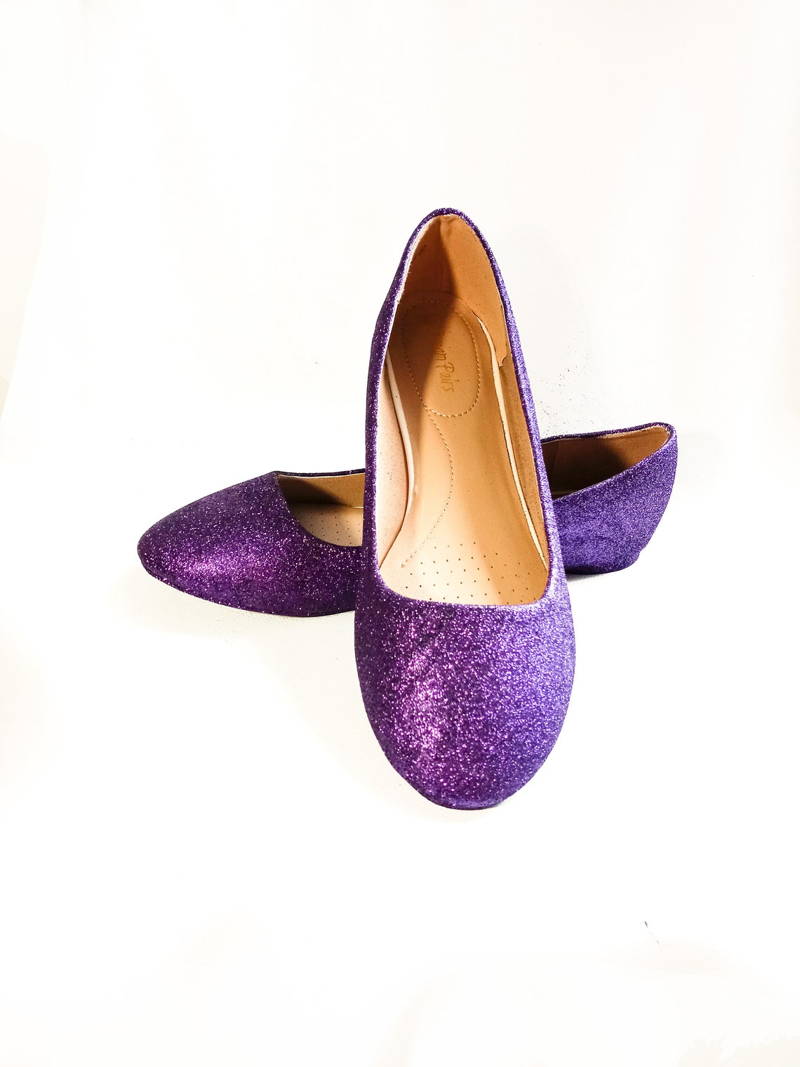 purple sparkly flats