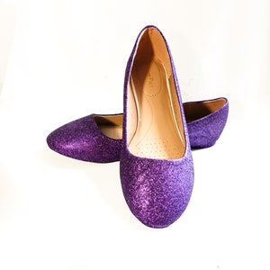 purple sparkly flats