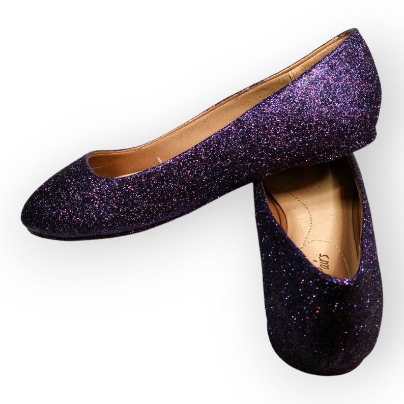 Glitter Flats / Purple Shadow Glitter Flats / Wedding Shoes / Sparkle Flats / Sparkly Shoes / Wedding Flats / Women's Shoes / Purple Flats image 6