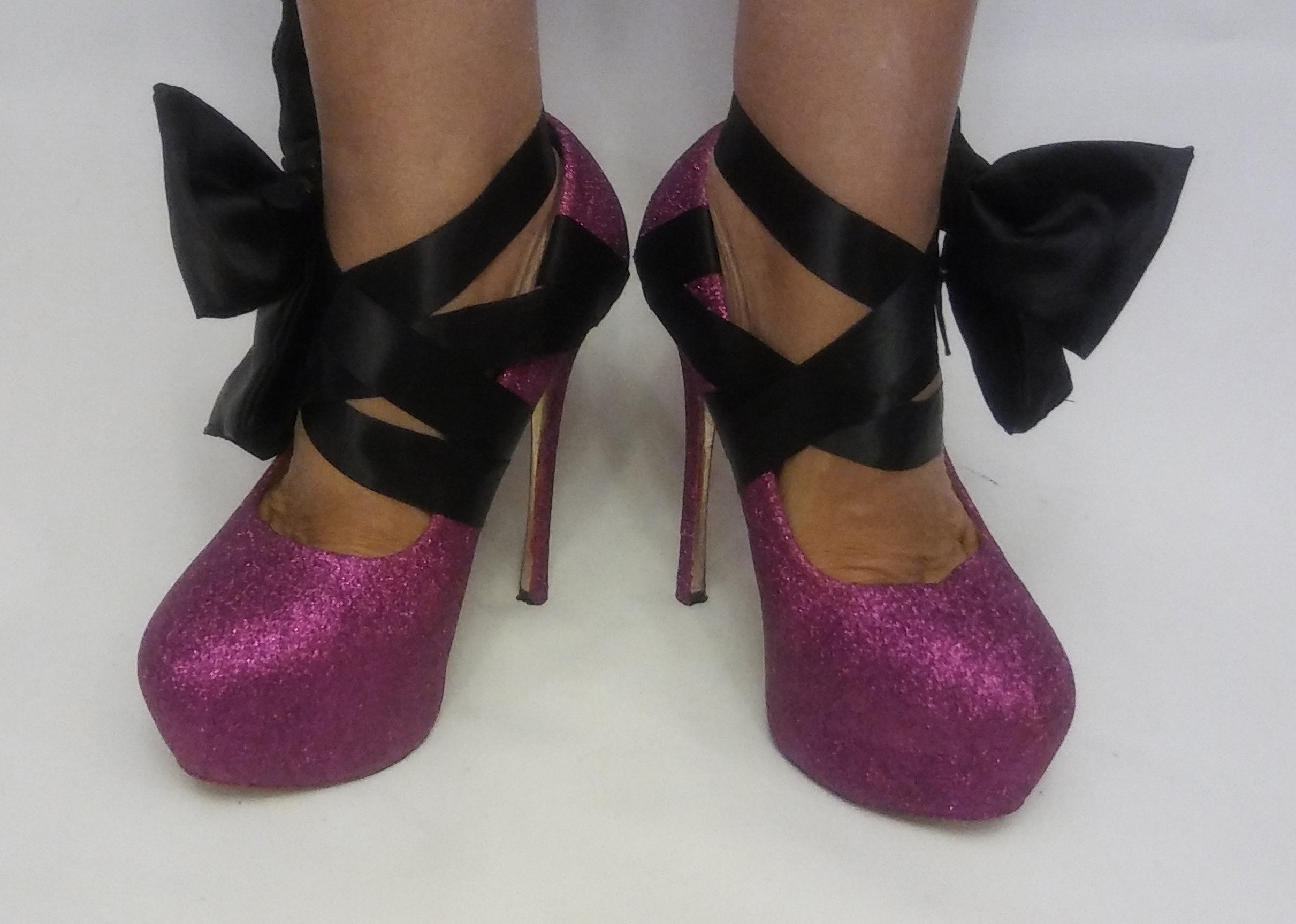 Glitter Heels / Fuchsia Glitter Heels / Wedding Shoes / | Etsy
