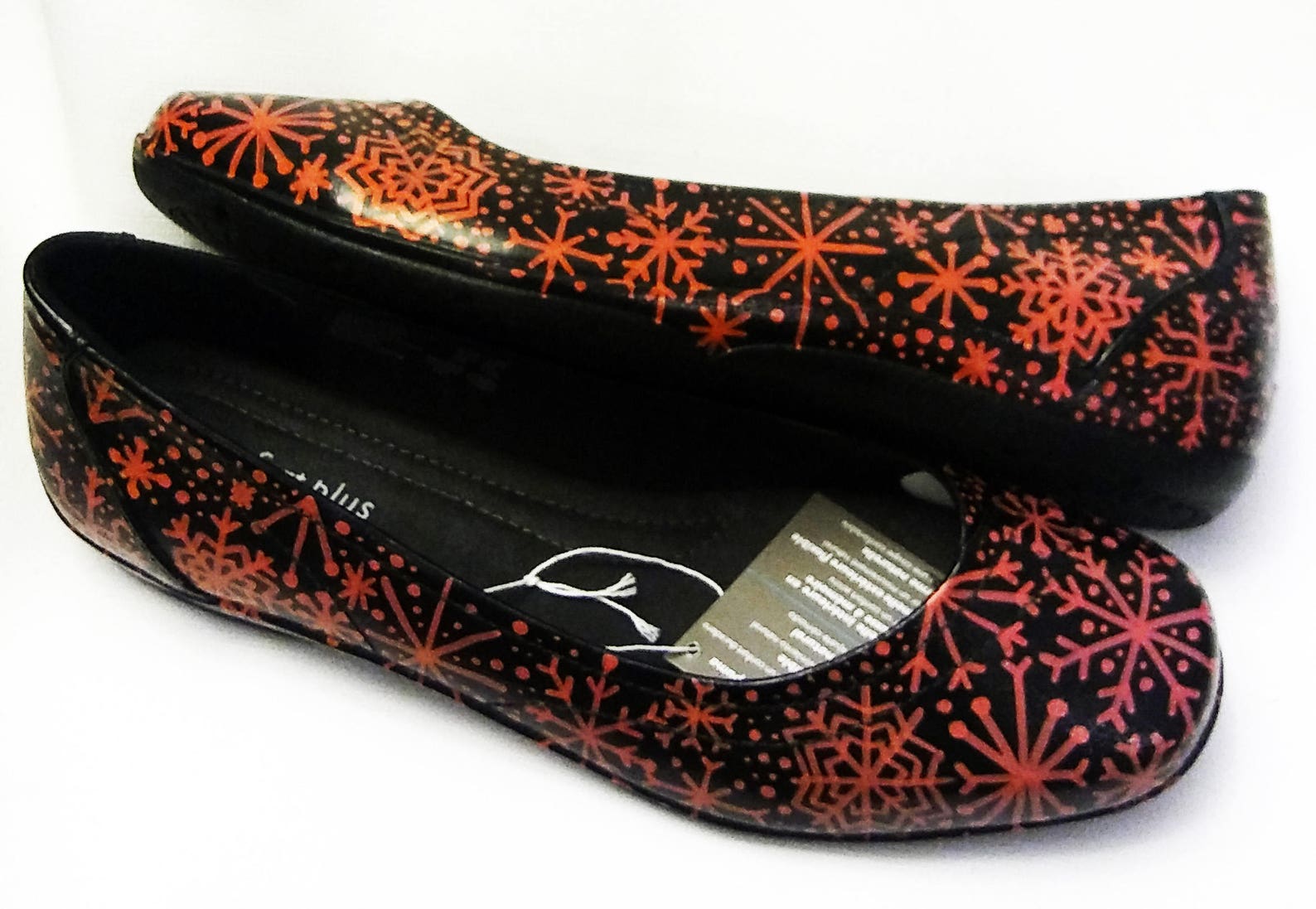Custom Snowflake Flats / Red Snowflake Flats / Painted Flats / Etsy