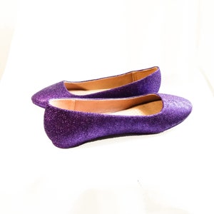 purple sparkly flats