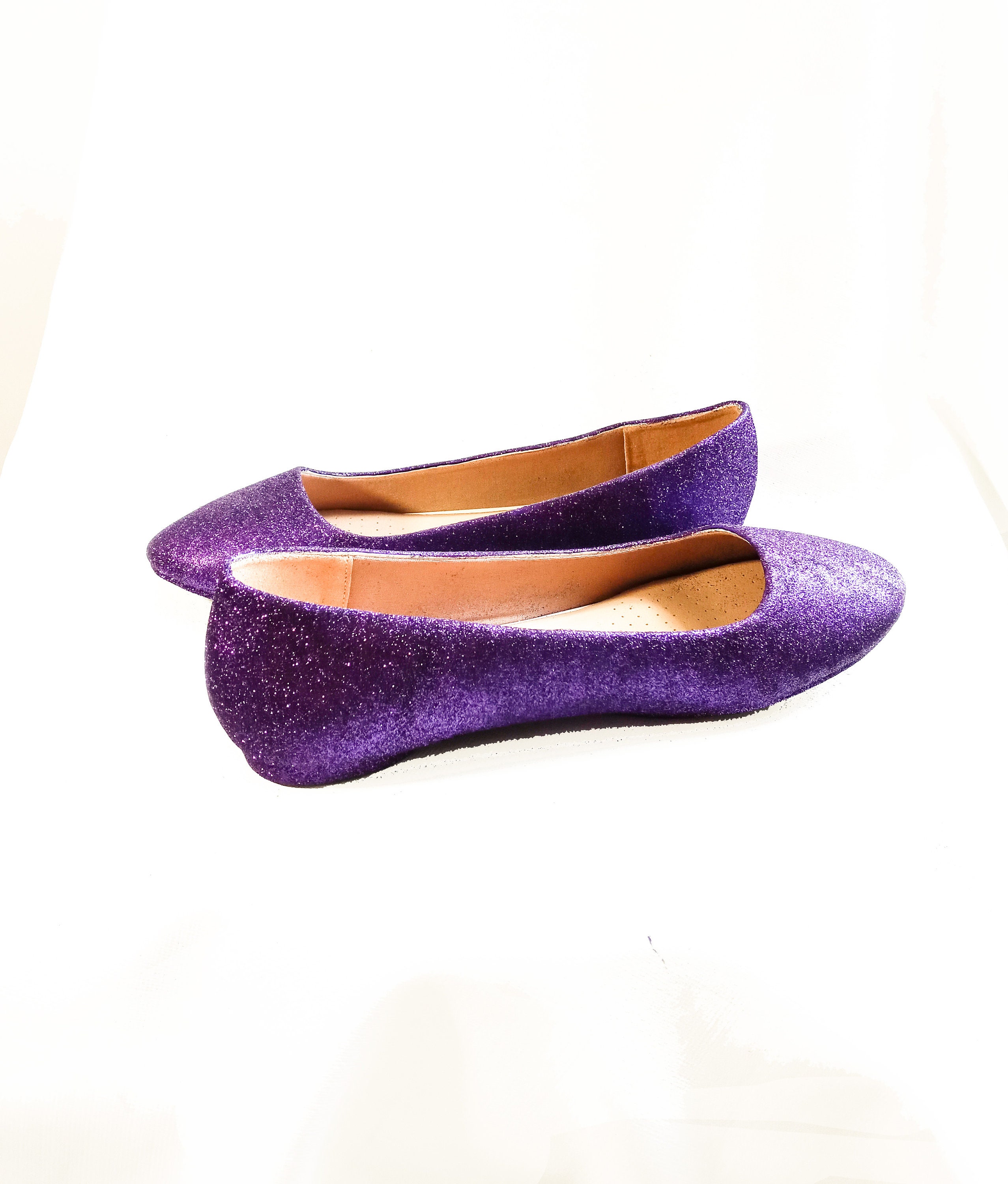 purple sparkly flats