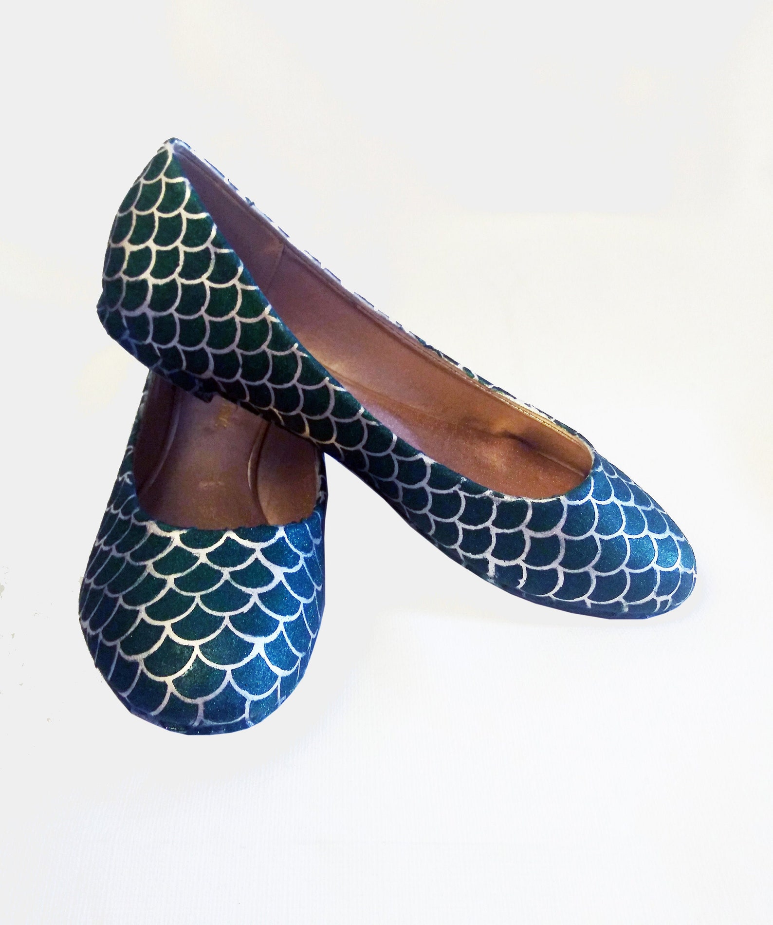 green sparkly flats