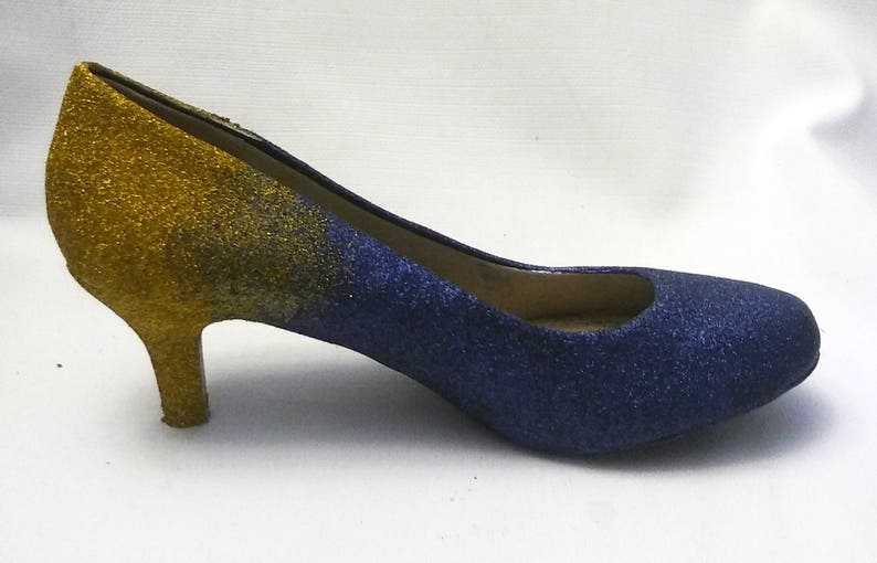 Ombre Glitter Heels / Navy Blue Glitter Heels / Wedding Shoes - Etsy UK