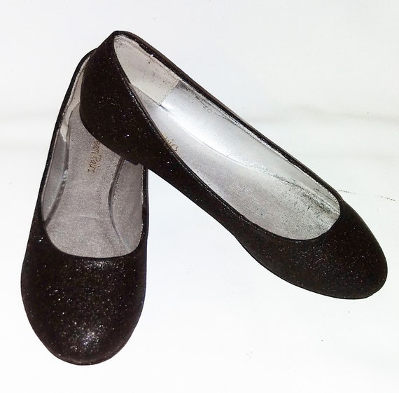 black sparkly flats womens