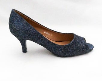 Glitter Heels / Midnight Glitter Heels / Wedding Shoes / Sparkle Heels / Sparkly Shoes / Wedding Heels / Women's Pumps / Women's Shoes