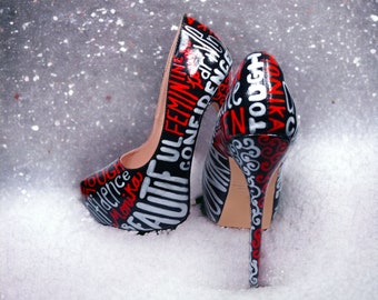 Inspirational Words Heels / Create Your Own Heels / Pick Your Words Heels / Hand Painted Heels / Custom Made Heels / Choose Your Words Heels