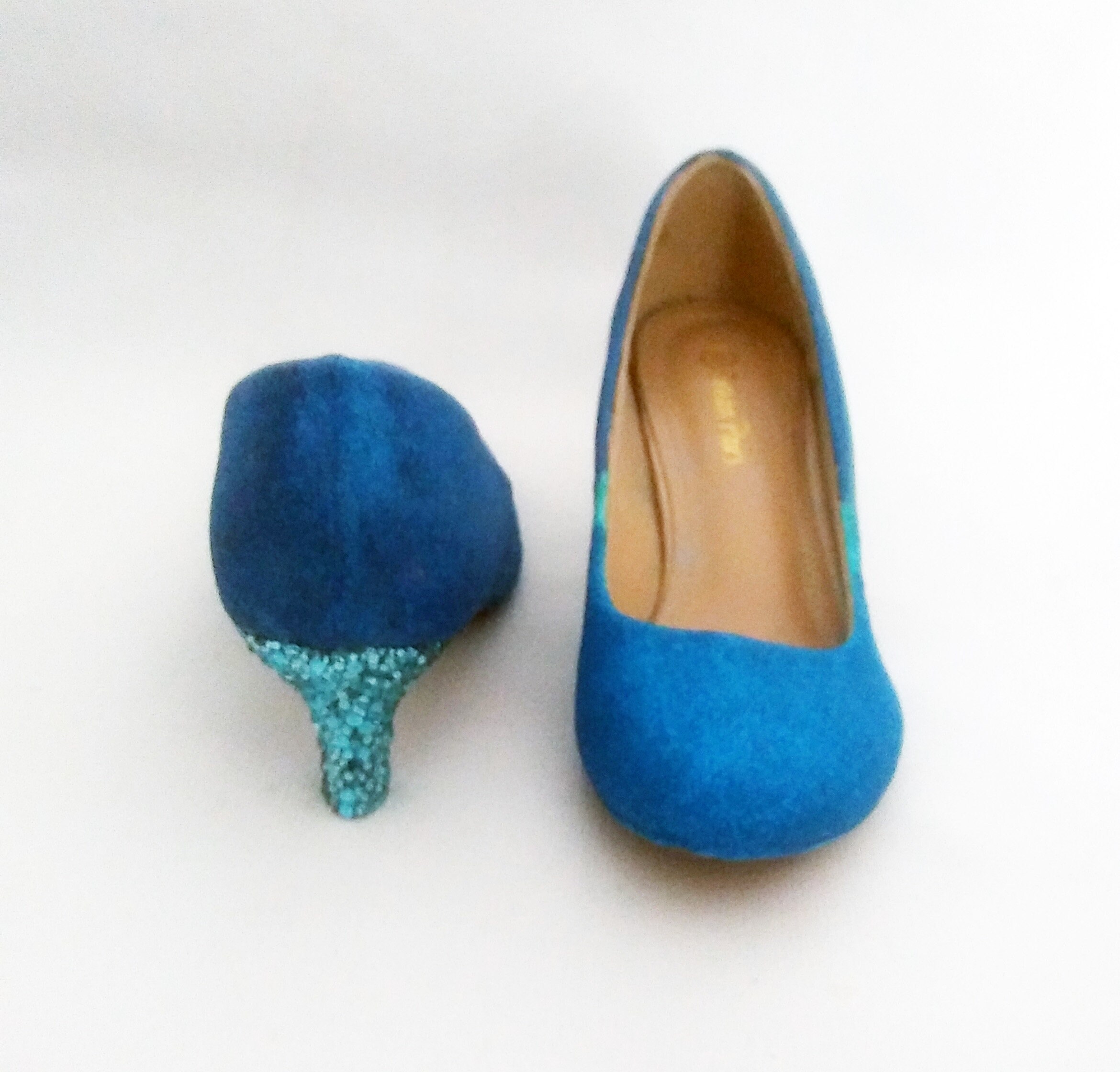 turquoise sparkly heels