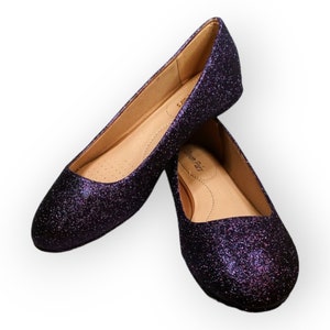 Glitter Flats / Purple Shadow Glitter Flats / Wedding Shoes / Sparkle Flats / Sparkly Shoes / Wedding Flats / Women's Shoes / Purple Flats image 9
