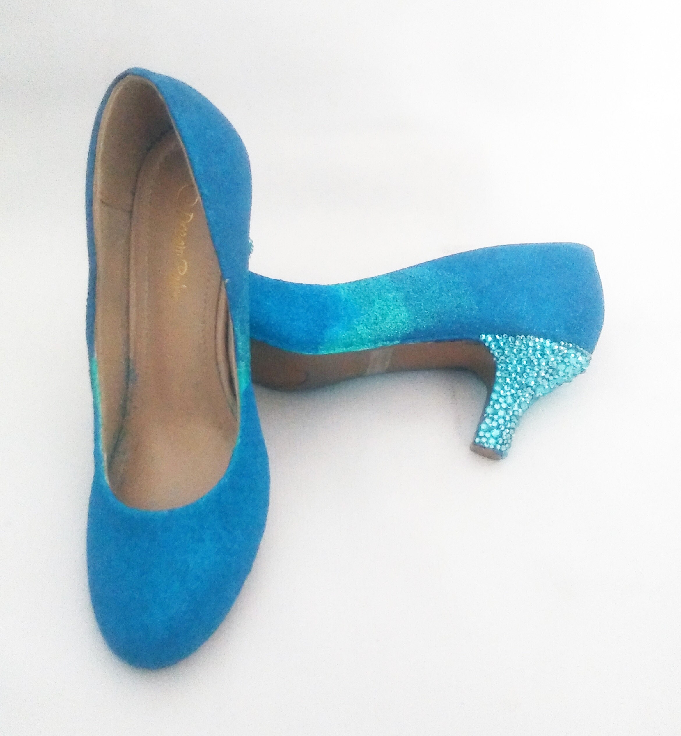 turquoise sparkly heels