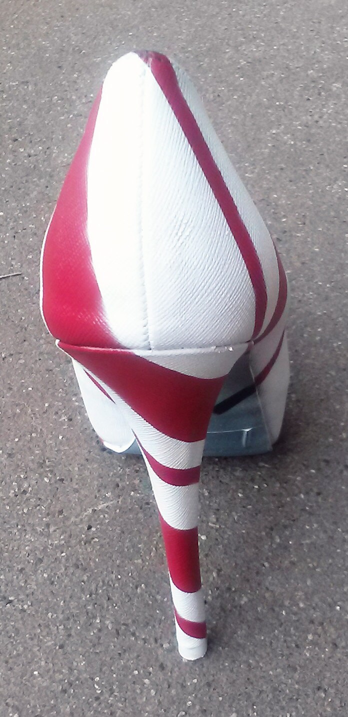 Candy Cane Heels / Christmas Shoes / Red & White Heels / Etsy