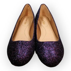 Glitter Flats / Purple Shadow Glitter Flats / Wedding Shoes / Sparkle Flats / Sparkly Shoes / Wedding Flats / Women's Shoes / Purple Flats image 3