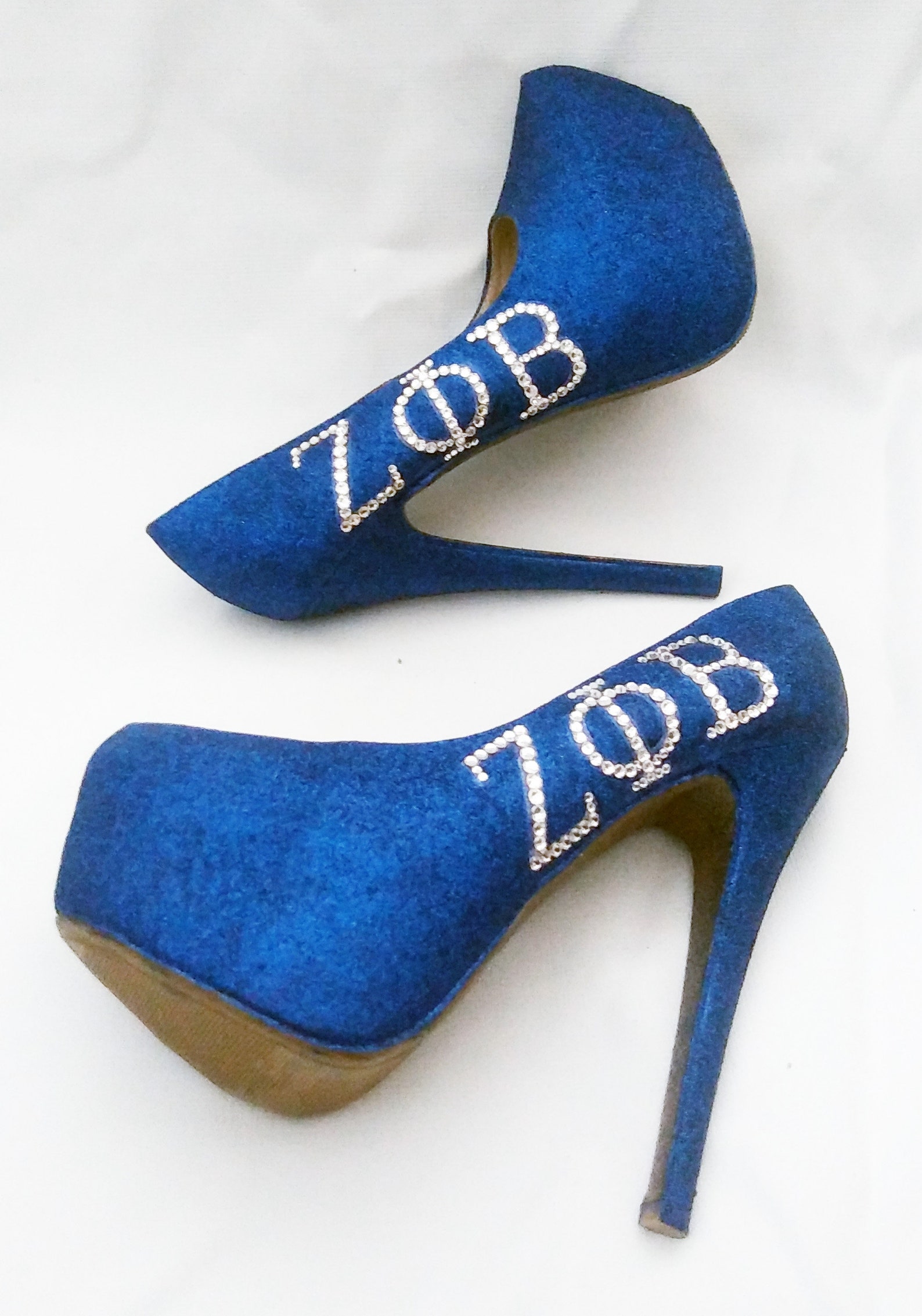 Zeta Phi Beta Sorority Heels / Glitter Heels / Swarovski - Etsy