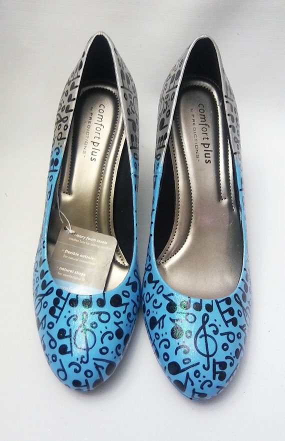 Music Note Heels Music Shoes Ombre Glitter Music Pumps Etsy