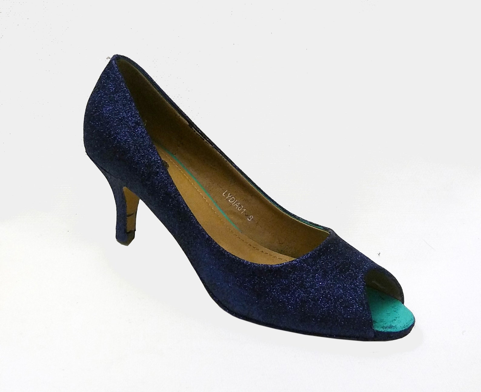 Glitter Heels / Navy Glitter Heels / Wedding Shoes / Sparkle Etsy