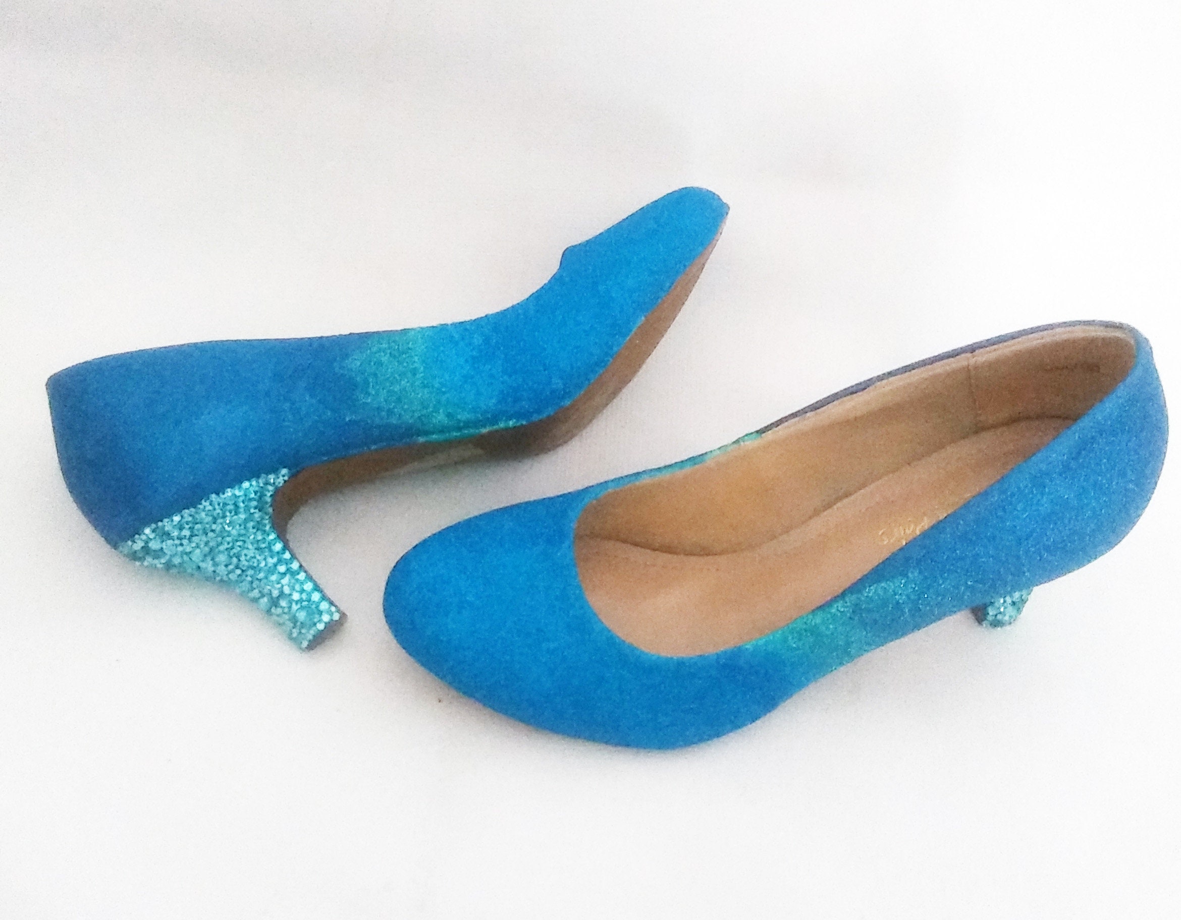 turquoise sparkly heels