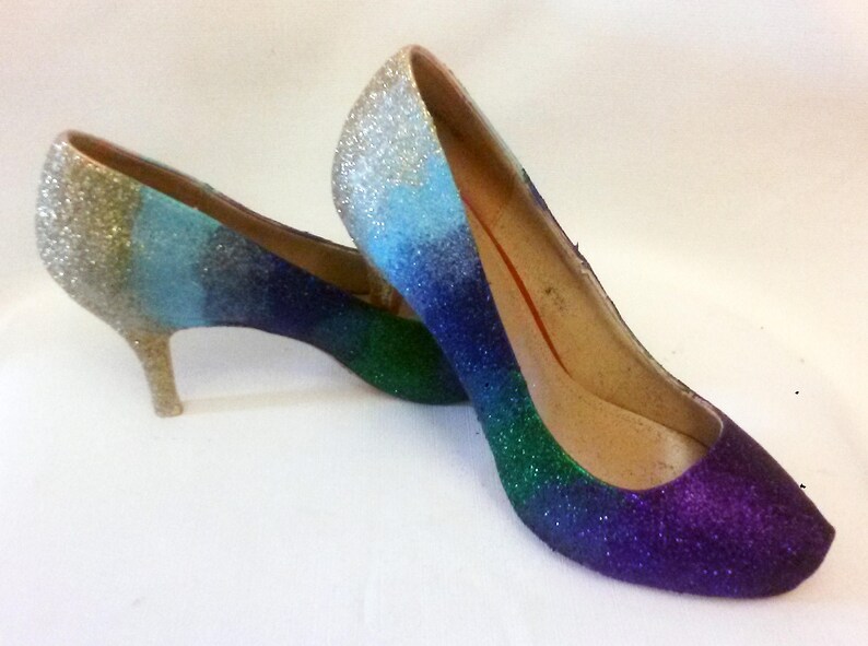 Glitter Heels / Ombre Glitter Heels / Wedding Shoes / Sparkle Etsy