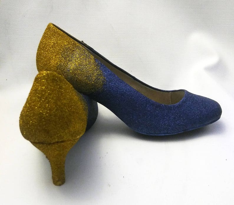navy glitter heels