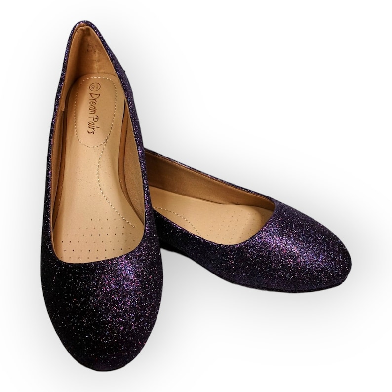 Glitter Flats / Purple Shadow Glitter Flats / Wedding Shoes / Sparkle Flats / Sparkly Shoes / Wedding Flats / Women's Shoes / Purple Flats image 8