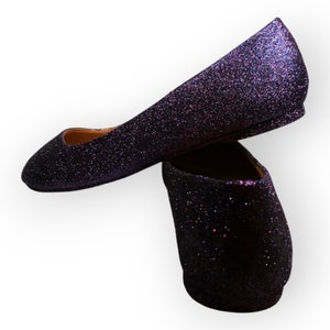 Glitter Flats / Purple Shadow Glitter Flats / Wedding Shoes / Sparkle Flats / Sparkly Shoes / Wedding Flats / Women's Shoes / Purple Flats image 7