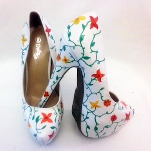 Blume Heels / Handbemalte Blume Schuhe / Handbemalte Blume Heels / Benutzerdefinierte Blume Schuhe / Benutzerdefinierte Blume Schuhe