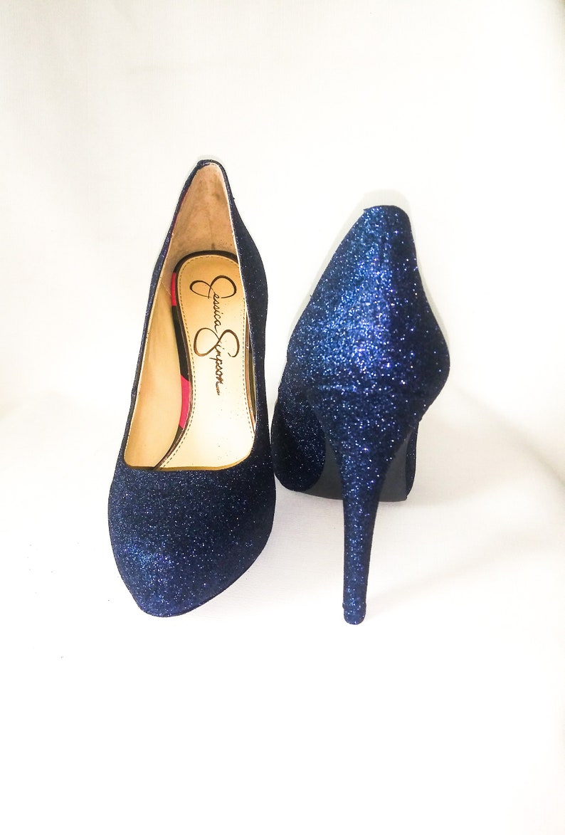 navy blue sparkle shoes
