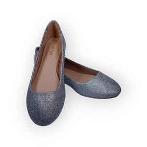 Glitter Flats / Silver Glitter Flats / Wedding Shoes / Sparkle Flats / Sparkly Shoes / Wedding Flats / Women's Shoes / Silver Flats image 6