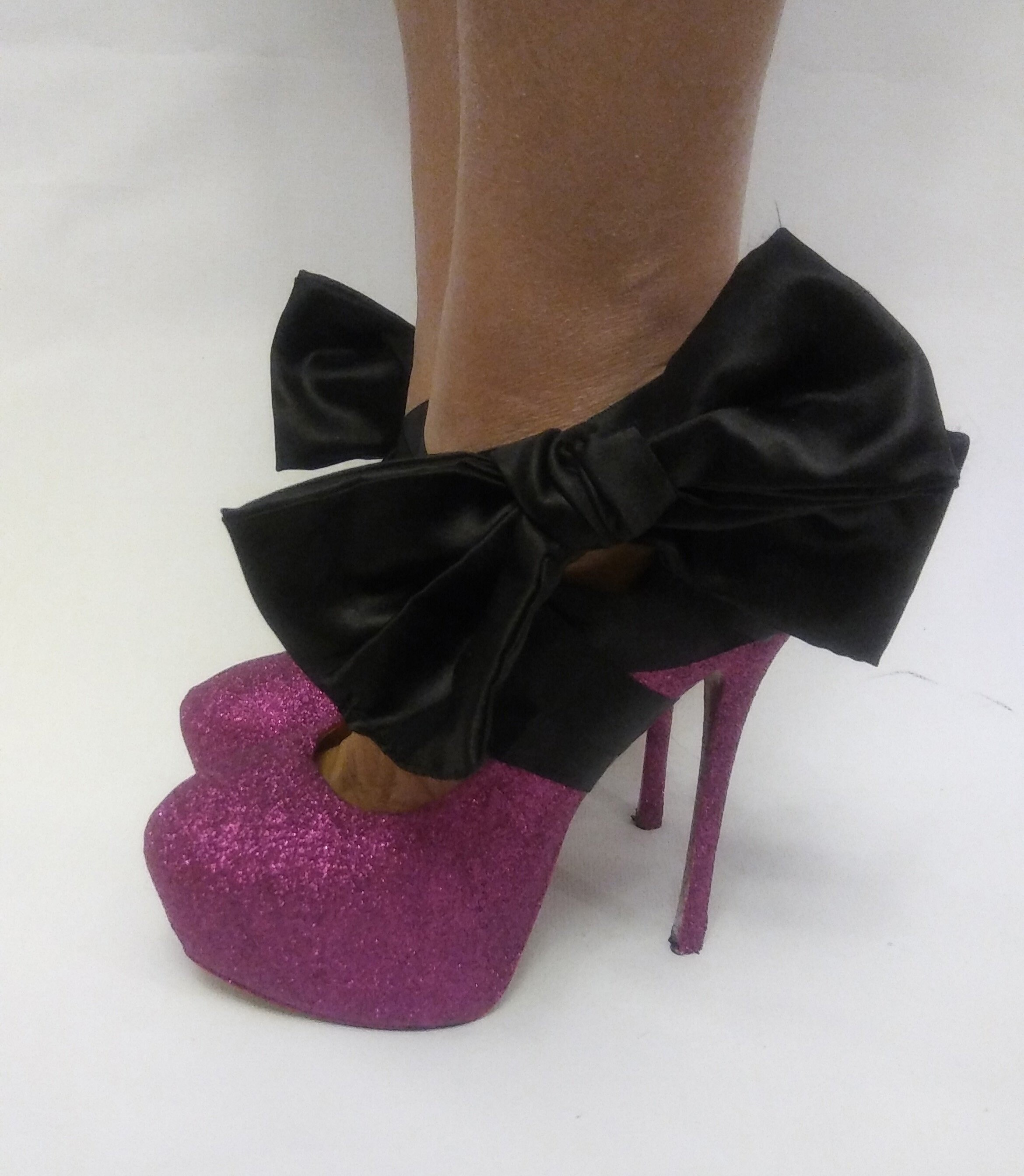 pink sparkly heels