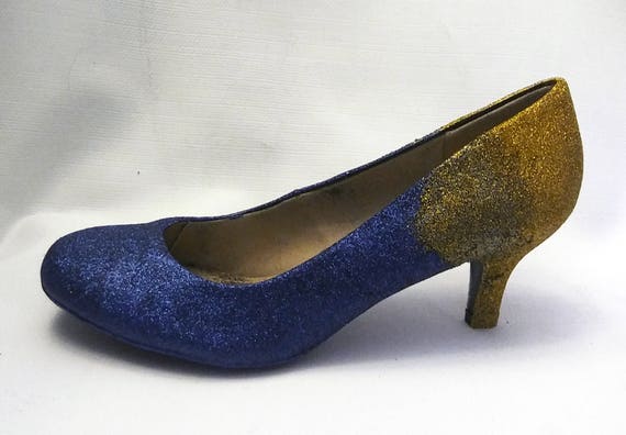Ombre Glitter Heels / Navy Blue Glitter Heels / Wedding Shoes | Etsy