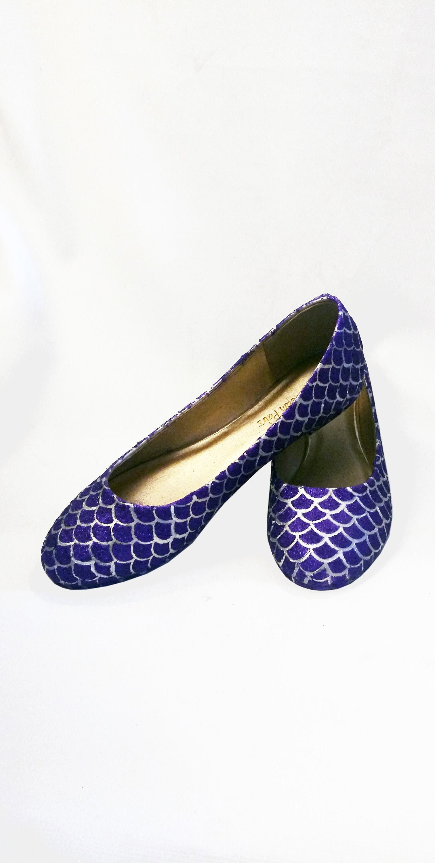 purple sparkly flats
