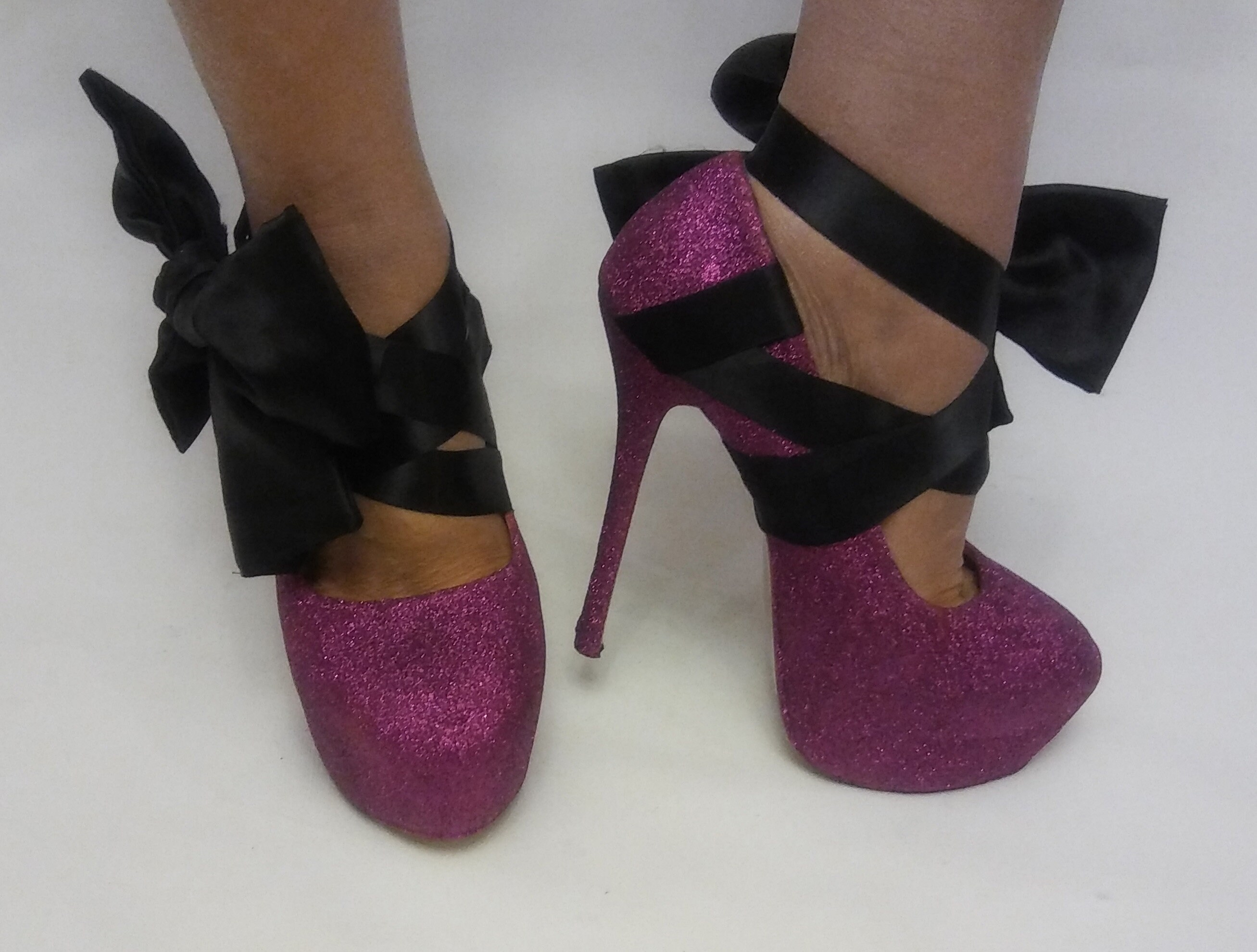 Glitter Heels / Fuchsia Glitter Heels / Wedding Shoes / Etsy