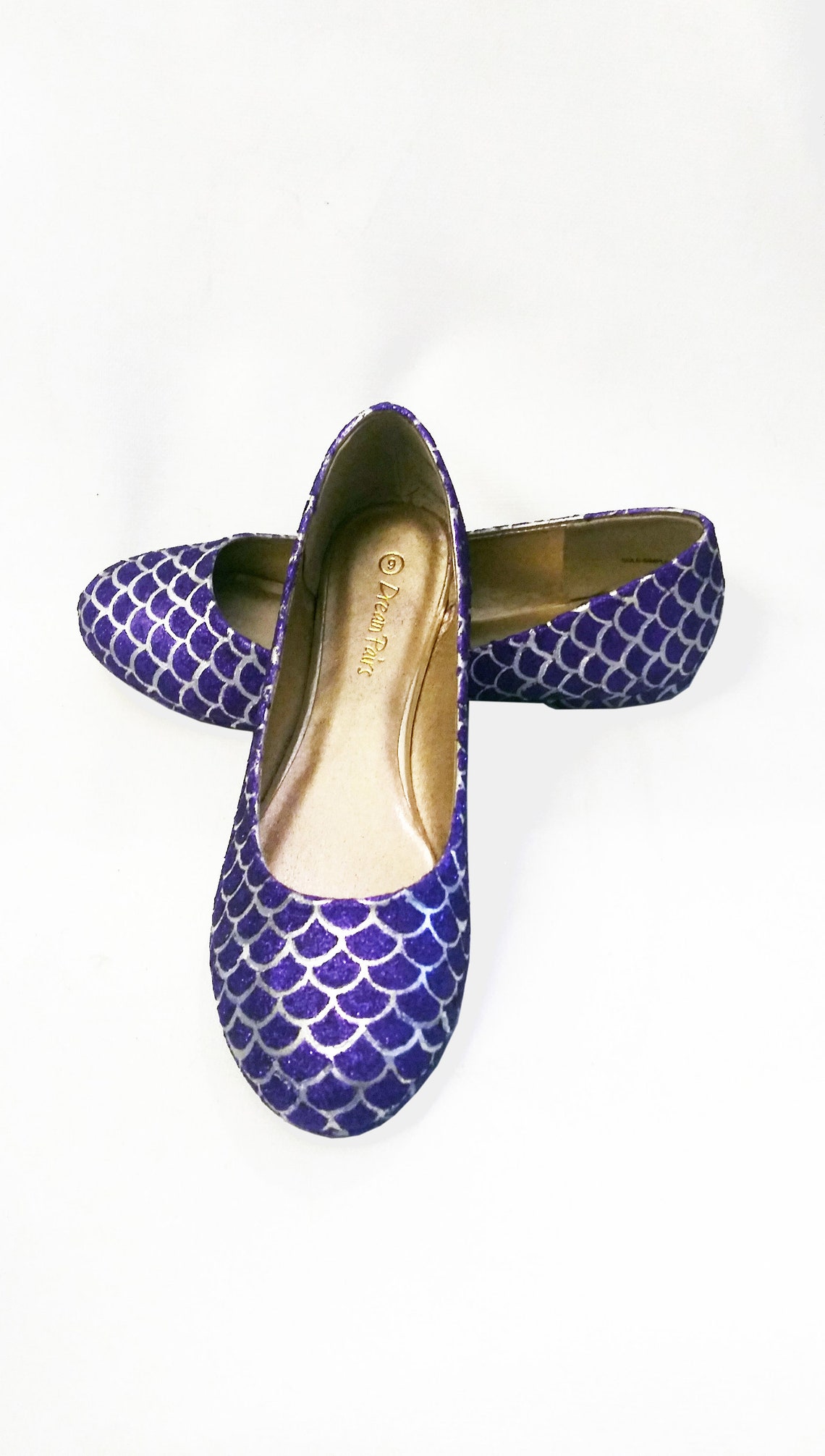 purple sparkly flats