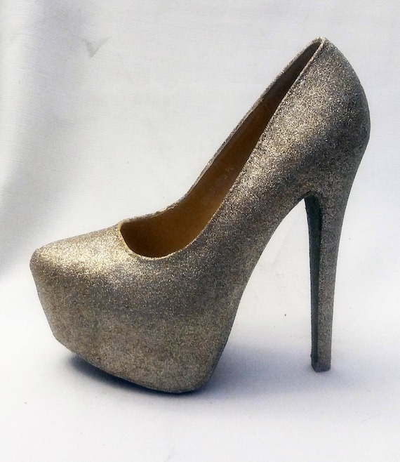 gold sparkly heel
