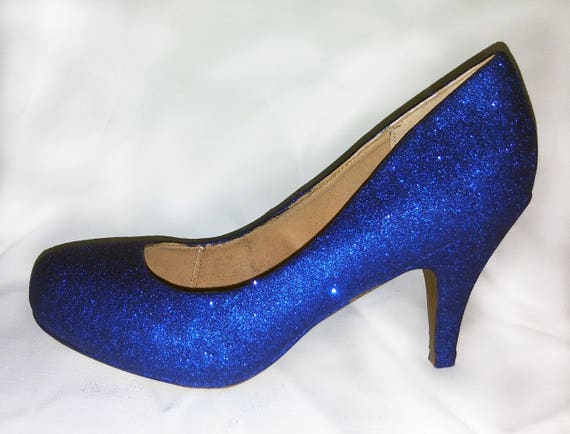 Glitter Heels / Royal Blue Glitter Heels / Wedding Shoes