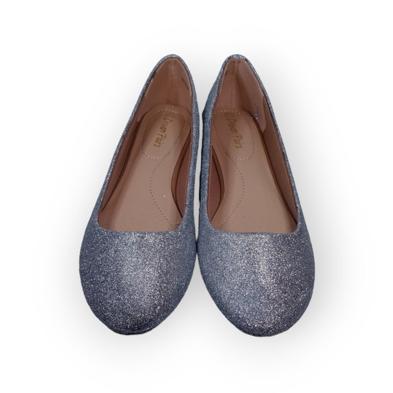 Glitter Flats / Silver Glitter Flats / Wedding Shoes / Sparkle Flats / Sparkly Shoes / Wedding Flats / Women's Shoes / Silver Flats image 9