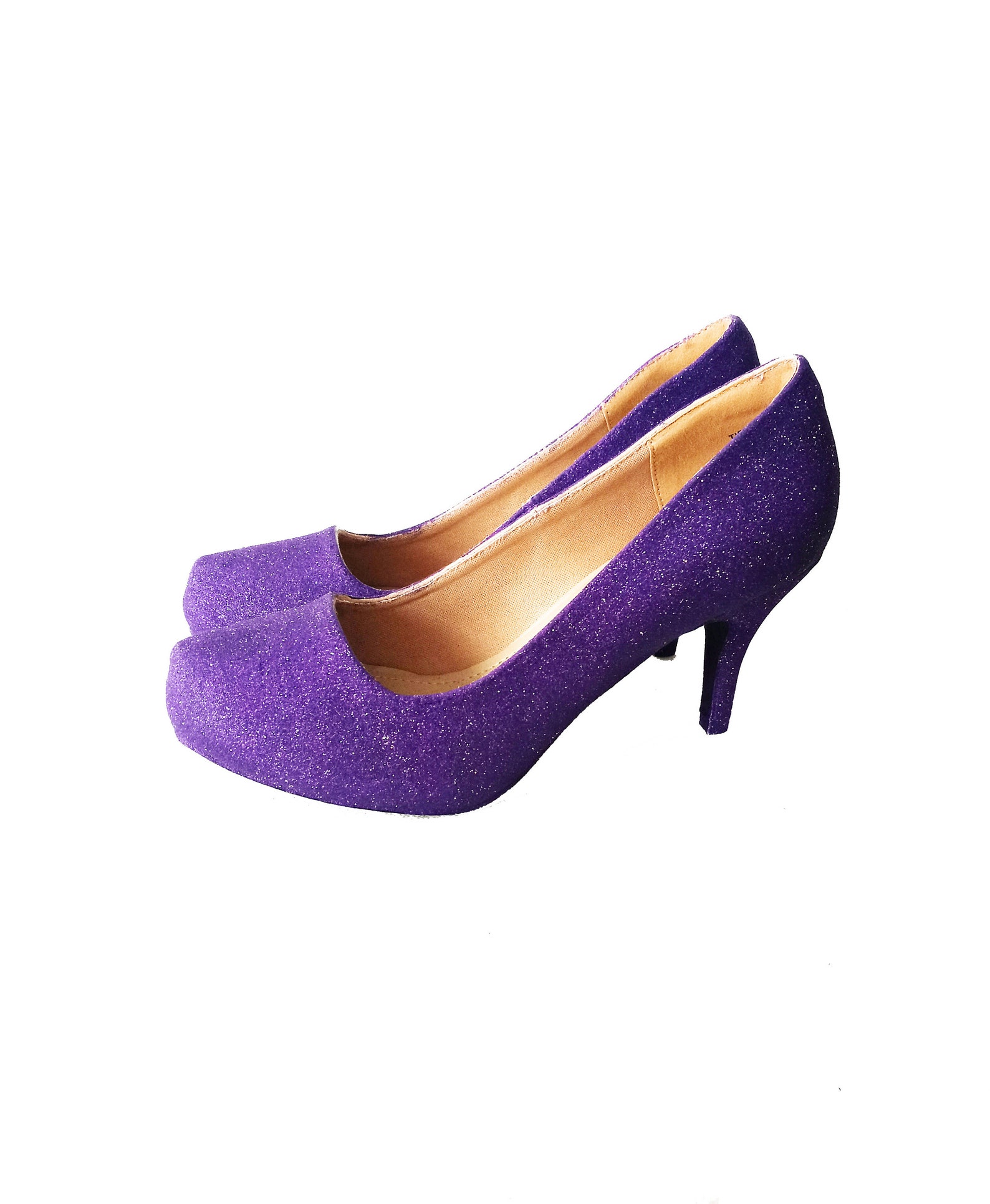 Glitter Heels / Purple Glitter Heels / Wedding Shoes / Sparkle | Etsy