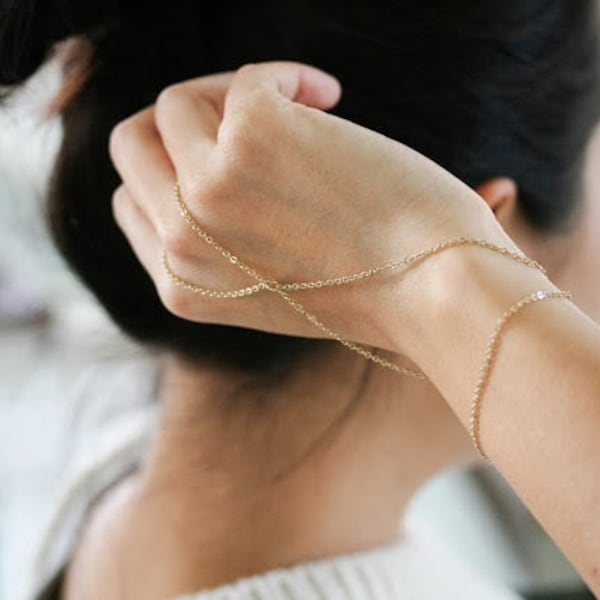 Hand van keten 14 kt goud vergulde model V 002 DIY sieraden hand ring armband