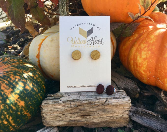 Wooden Circle Stud Earrings