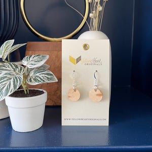 Small Wooden Circle Dangle Earrings