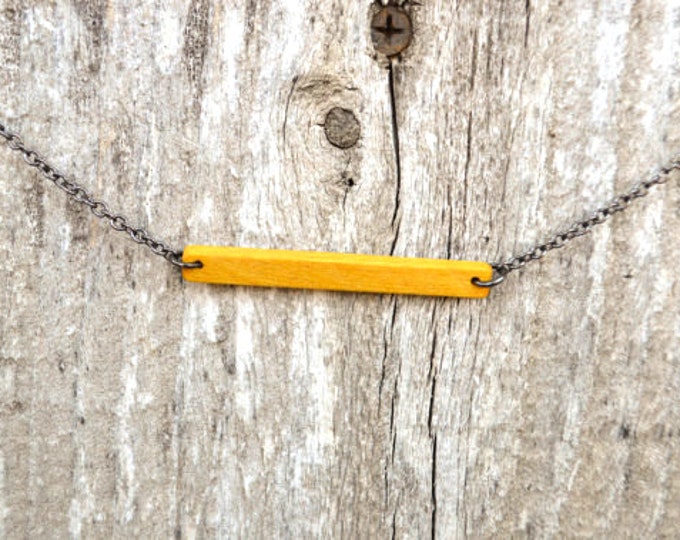 Bar Necklace - Yellowheart Hardwood