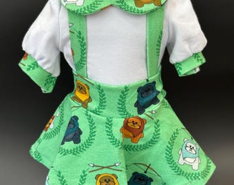 Ewok Outfit for 18 Inch Dolls, 2-Piece Dress Set