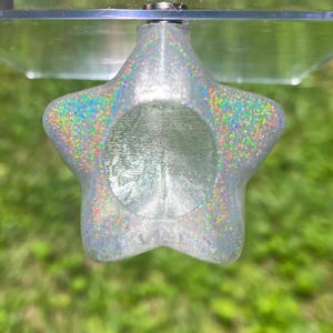 Jumping Spider Hide, Clear HOLOGRAPHIC ICE STAR 3D Printed Hammock, Magnetic Tarantula House
